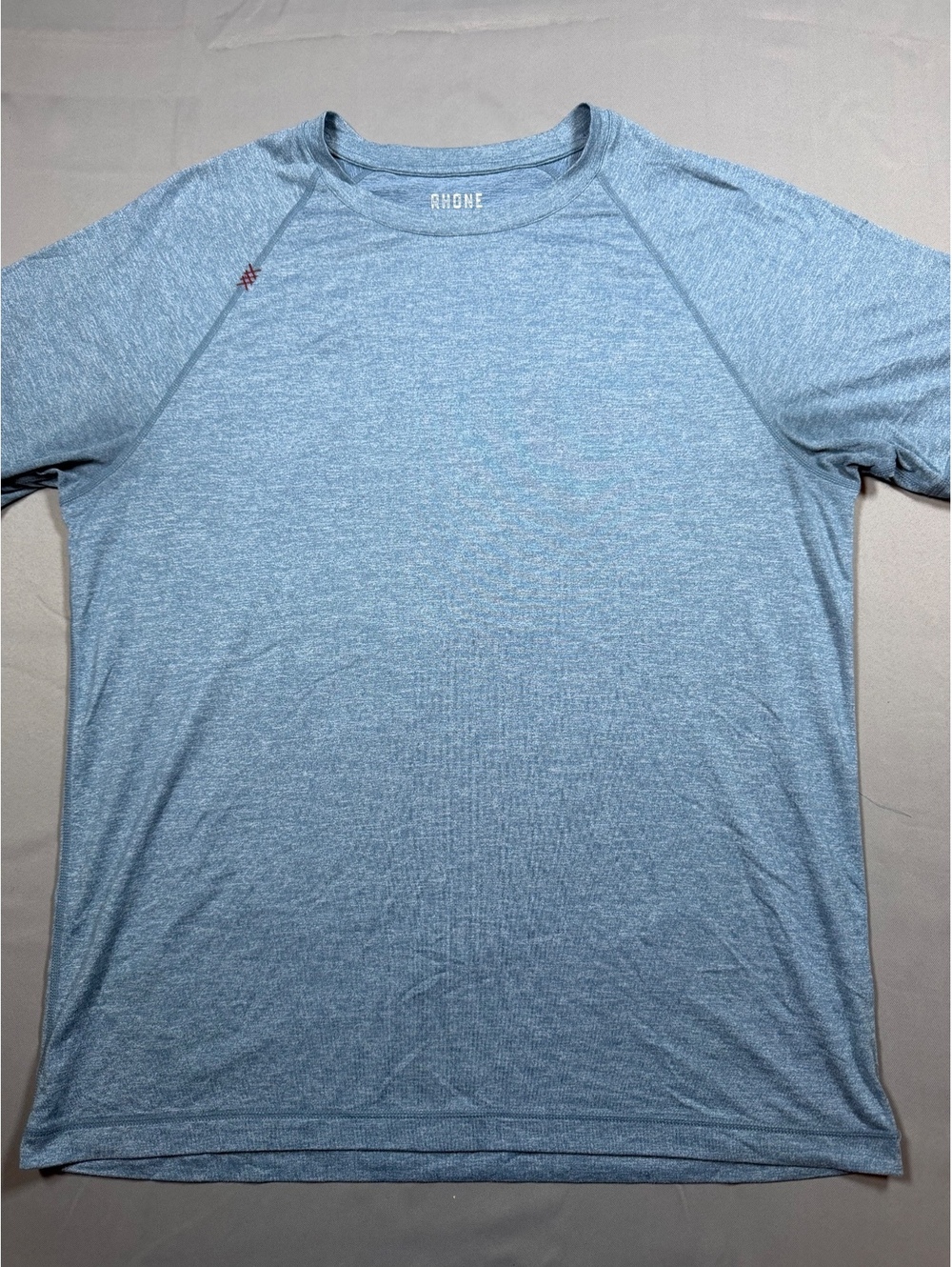 Rhone Men’s Large L Blue Heather Performance Athletic Shirt Short Sleeve